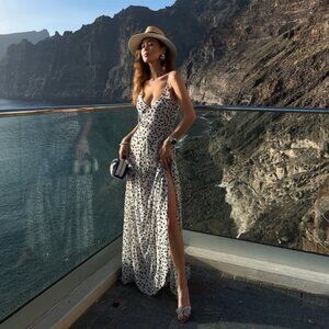 NWT Zara Polka Dot Maxi Dress